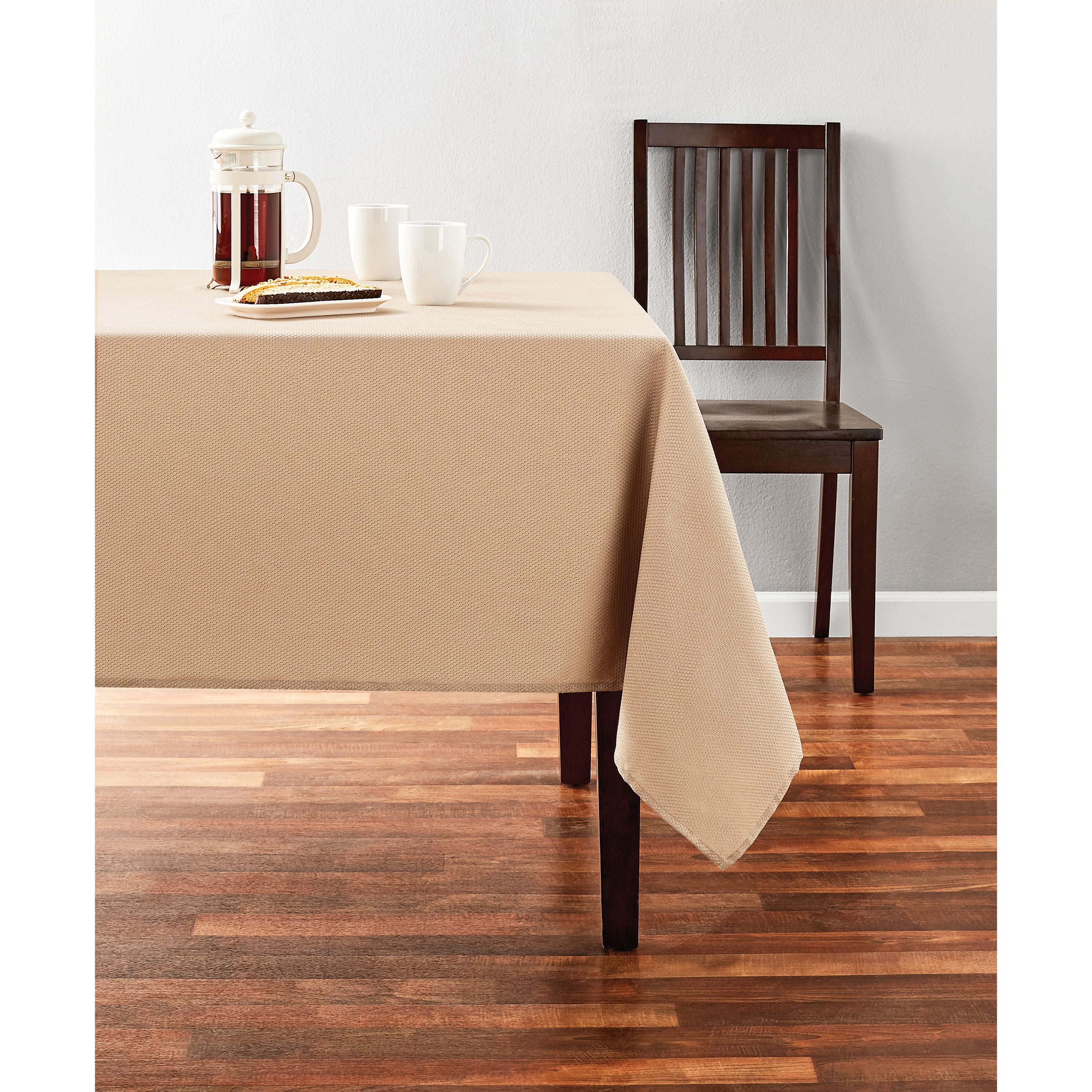 Mainstays Fraser Fabric Tablecloth, 52"W x 70"L, Brownstone