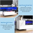 thumbnail image 4 of 70" LED TV Stand for up 85" TVs, High Gloss Large Entertainment Center TV Console Table with Storage Drawer, APP LED Light, Marble Design, 4 of 9