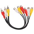 thumbnail image 3 of 2X 3 RCA Macho Una 6 RCA Hembra Divisor de Enchufe Audio TV DVD Adaptador de Video Cable AV, 3 of 5