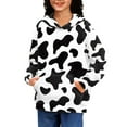 thumbnail image 4 of DISNIMO Cow Print Boys Pullover Hoodie Kids Hoodies Sweatshirts for Girls 11-13 Hoodies for Teenagers Graphic Sweatshirt with Hood Children Fall and Winter Clothes Long Sleeve Black, 4 of 7