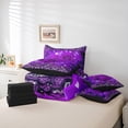 thumbnail image 6 of Manfei Purple Flower Floral 7-Piece Bedding Comforter Set,Purple White Paisley King Bedding Sets,Romantic Theme Bed Sheets For Men Women,Luxury Bedroom Decor Reversible, 6 of 8