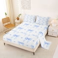 thumbnail image 2 of Manfei Light Blue Bow Love Heart Queen Sheet Sets, Cute Princess Style Bed Set for Boys Girls Women Men, 4pcs, 2 of 5