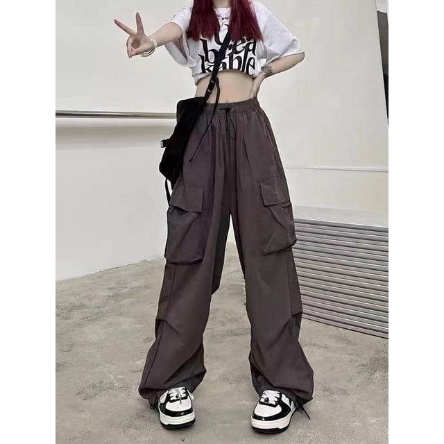 Pantalones casuales de trabajo retro de estilo americano Pantalones rectos de verano para mujer Pantalones anchos y sueltos