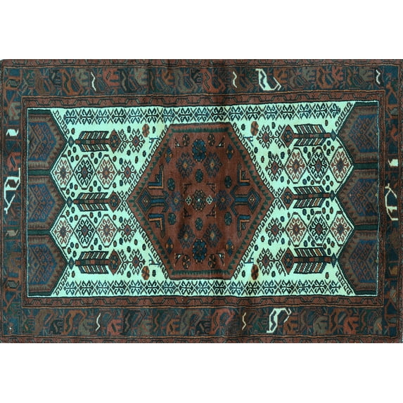 Ahgly Company Indoor Rectangle Persian Light Blue Traditional Area Rugs, 8' x 12'