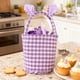 thumbnail image 1 of Canasta de Pascua con orejas de conejo | Bolsa de tela a cuadros para guardar dulces de Pascua | Precioso bolso decorativo para regalos de Pascua y decoración del hogar, 1 of 6