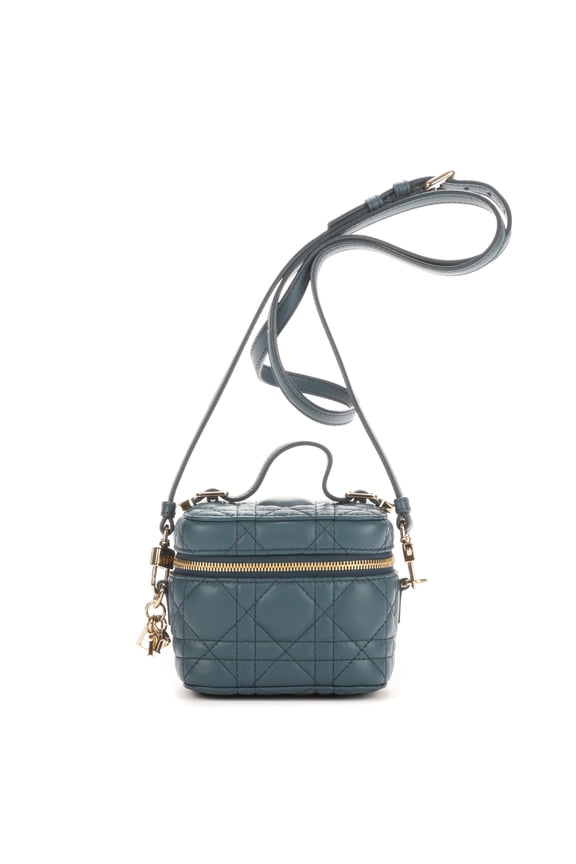 Pre-Owned Dior Ocean Micro Lady Dior Vanity Case Handbag Cannage leather
