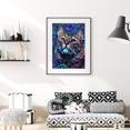 thumbnail image 4 of Cuadros Decorativos Kit de pintura de diamante de taladro redondo completo 5D Decoración de arte de gato azul para adultos JShteea Nuevos Originales, 4 of 9