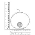 thumbnail image 3 of Gem Stone King 925 Sterling Silver Italian Rolo Heart Link Chain Anklet Bracelet for Women Adjustable up to 11 inch, Made in Italy, 3 of 4
