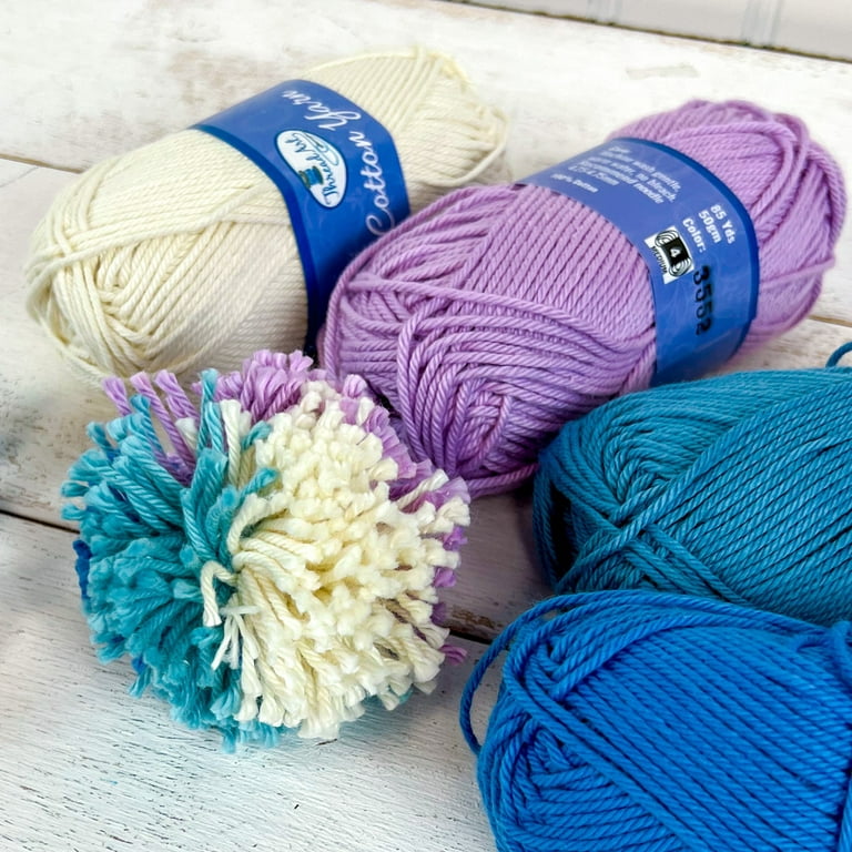  3 Pack Beginners Crochet Yarn Rainbow Blue Pink Cotton Crochet  Yarn for Crocheting Knitting Beginners with Easy-to-See Stitches  Cotton-Nylon Blend Crochet Yarn for Beginners Crochet Kit(3x50g)