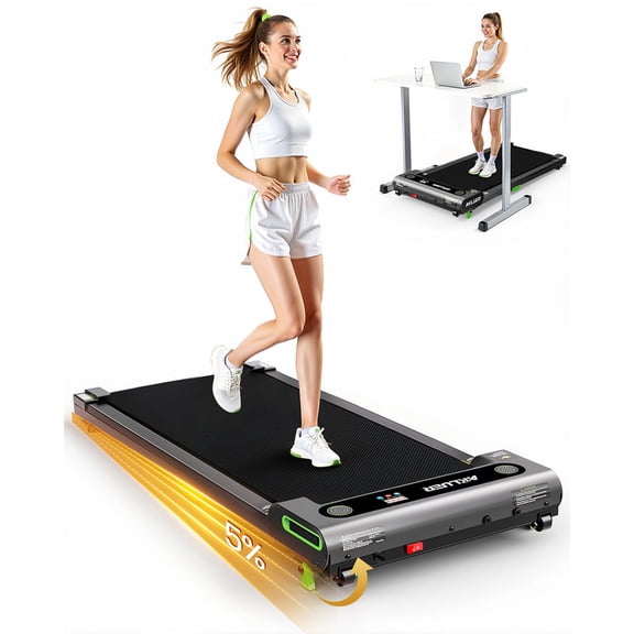 AKLUER 480L-C Walking Pad with Incline Under Desk Treadmill for Home Office, Max 330 lbs, Remote Control, 2.5HP Portable Folding Treadmill for Jogging