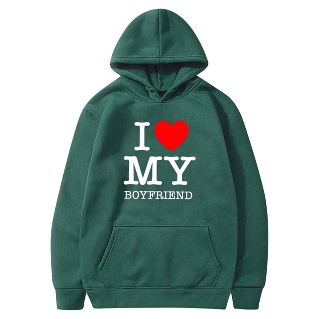 Mode Saint-Valentin Couple Imprimé à Capuche Mode Polaire Poche Chandail Manteau