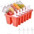 thumbnail image 1 of Moules à Sucettes Glacées 12 Pcs Bricolage Réutilisables Moules à Sucettes Glacées en Silicone Démoulage Facile Moule à Sucettes Glacées avec 16 Bâtonnets de Sucettes Glacées Réutilisables en Silicone, Rouge, 1 of 7