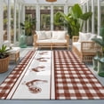 thumbnail image 2 of Area Rugs 3'x5', Farmhouse Orange Plaid Carpet Runner Indoor Outdoor Rugs Home Decor Aesthetic, Vintage Country Cock Checkered Non Slip Mats Washable Accent Rug for Living Room Bedroom, 2 of 8