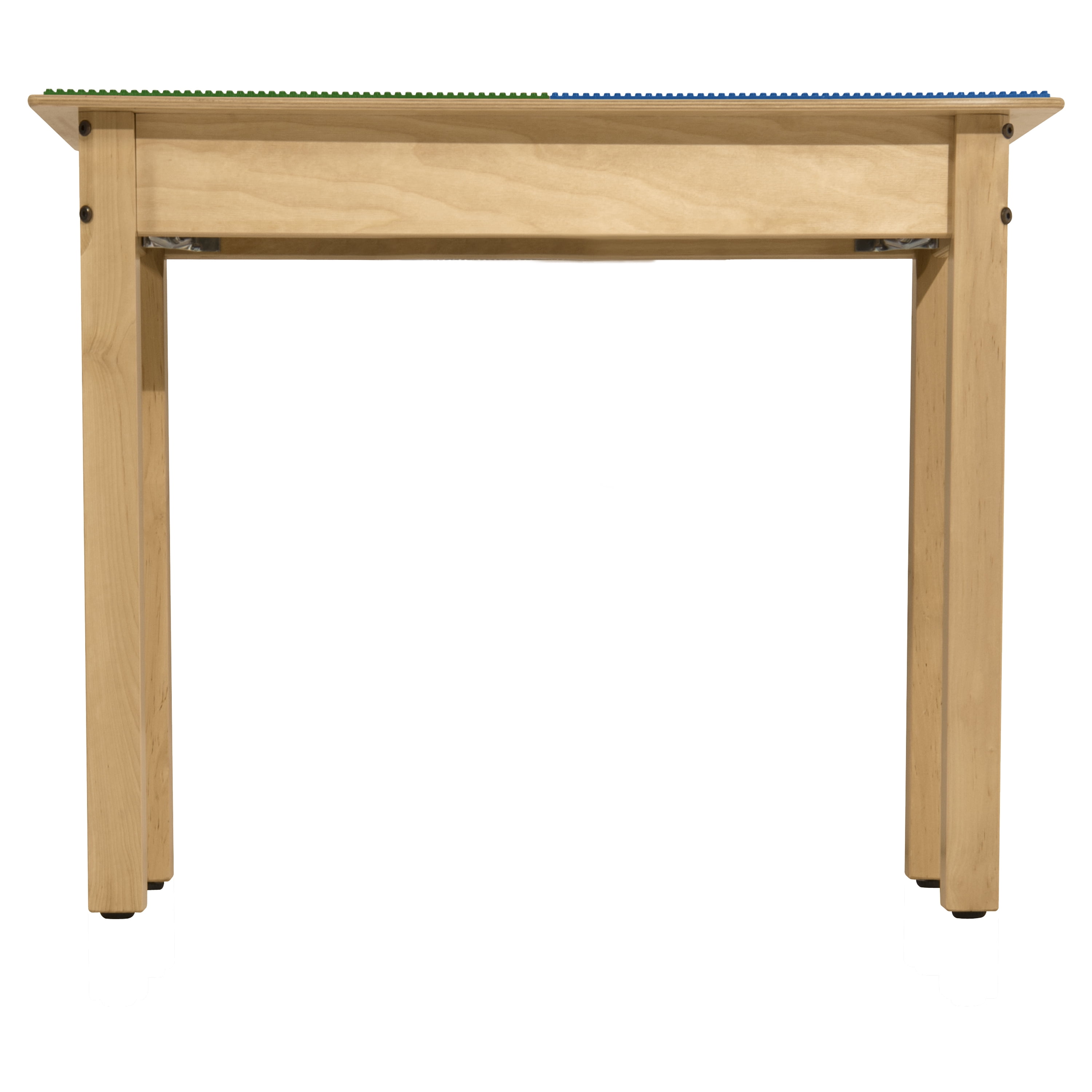 Time-2-Play Birch Plywood Play Desk Playschool, Blue and Green Lego Compatible Play Table Blocks