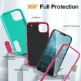 thumbnail image 2 of Stand Case for iPhone 15 with Metal Kickstand Hard PC & TPU Back Shockproof [Military Grade Protection] Heavy Duty Rugged Hybird Protective Cover for iPhone 15, Mint+Rose, 2 of 8