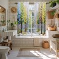 thumbnail image 5 of Autumn Forest Kitchen Curtains 63 Inch Length, Birch Trees Oil Painting Art Tiers Curtains for Living Room Berdoom Bathroom, Light Filtering Drapes Rod Pocket Window Treatment 2 Panels 42"Wx63"L, 5 of 9