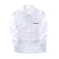 thumbnail image 4 of UACY Boys Girls Dress Shirt Long Sleeve Button Down Shirts Teen School Tops Kids Plain Blouse Lapel Solid Formal Tee (White, 12-13 Years), 4 of 9