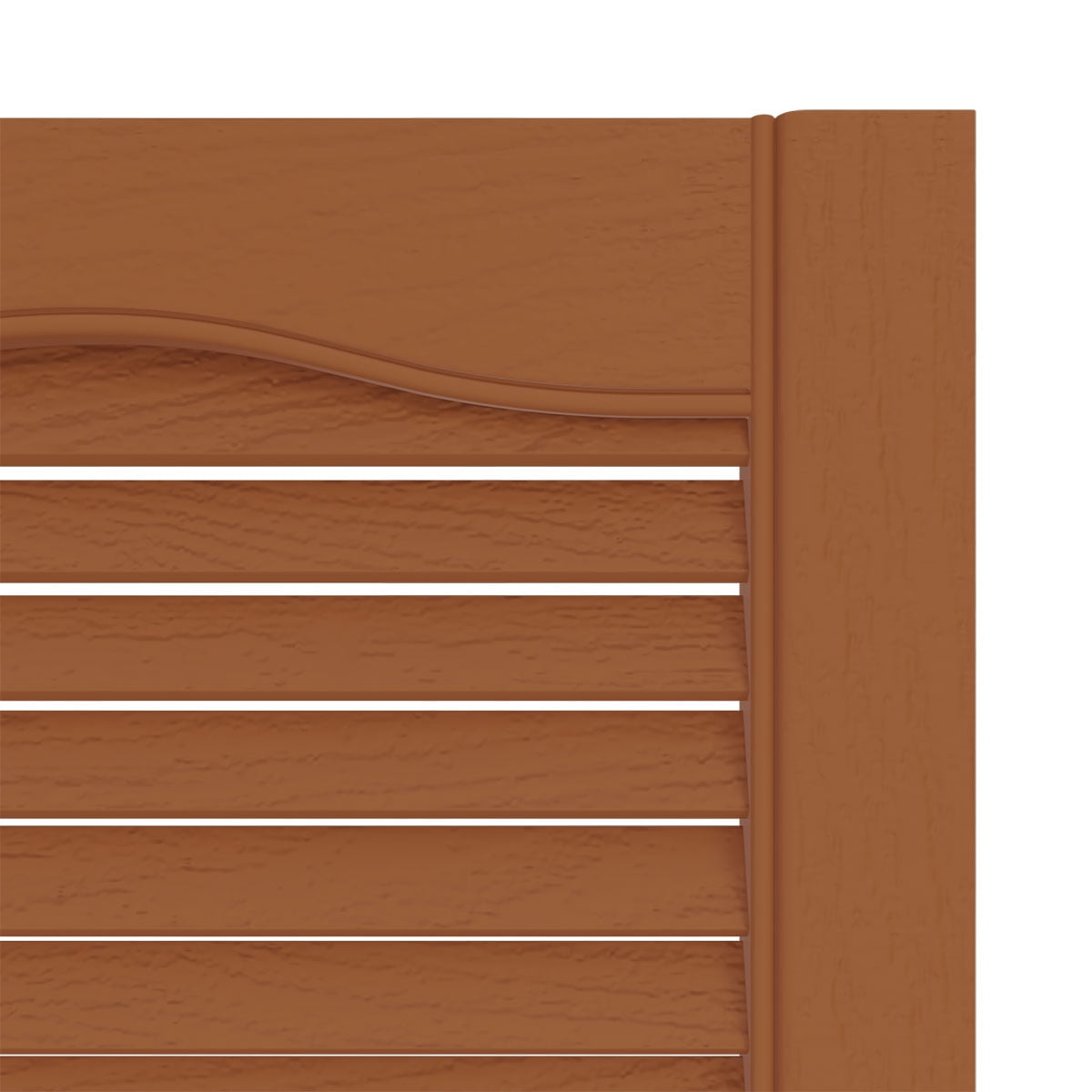 Ekena Millwork 14.5 in. W x 45 in. H Builders Edge, TailorMade Cathedral Top Center Mullion, Open Louver Shutters, Includes Matching Installation Spikes (Per Pair), 471 - Treated Cedar