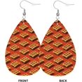 thumbnail image 2 of Grid Quality Waffle Earrings for Women PU Leather Dangle Earrings, Lightweight Leather Teardrop Dangly Ear Pendants Jewelry Gift[j314], 2 of 2