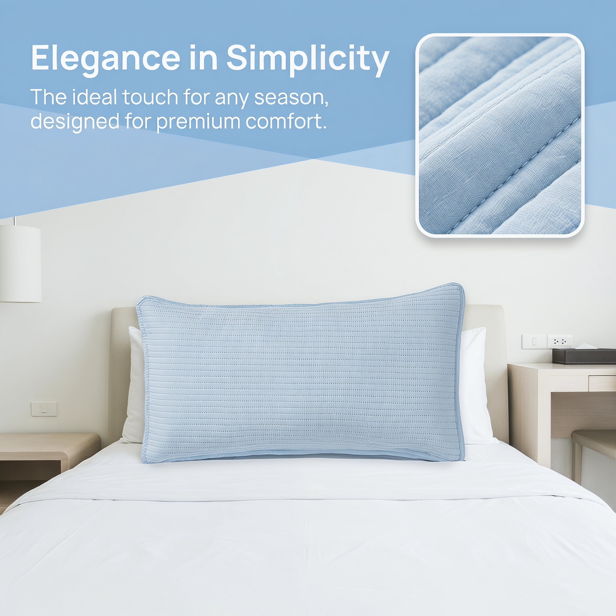 Unique Bargains Comfortable Envelope-style Pillow Protector  2-pack Sky Blue 19"x29"