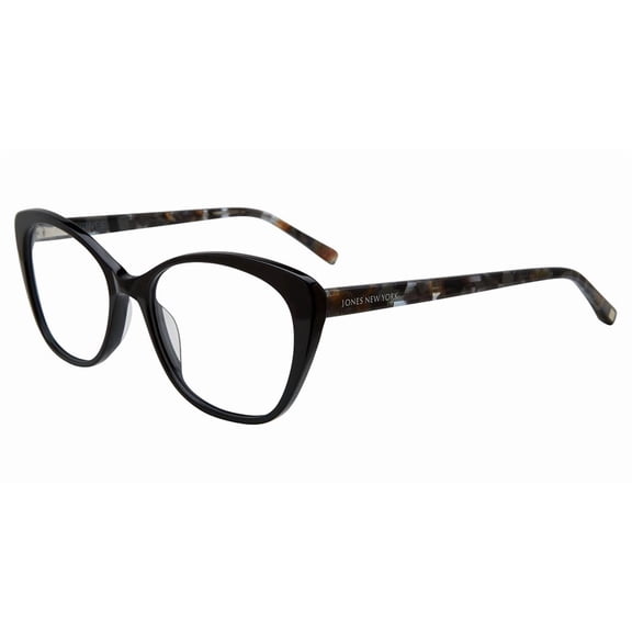 Jones New York Black Unisex Plastic Soft Cat Eye Eyewear Frame, J774 57mm