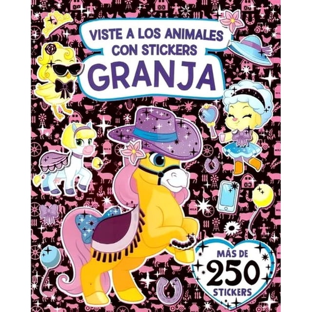 Viste a los animales con stickers. granja