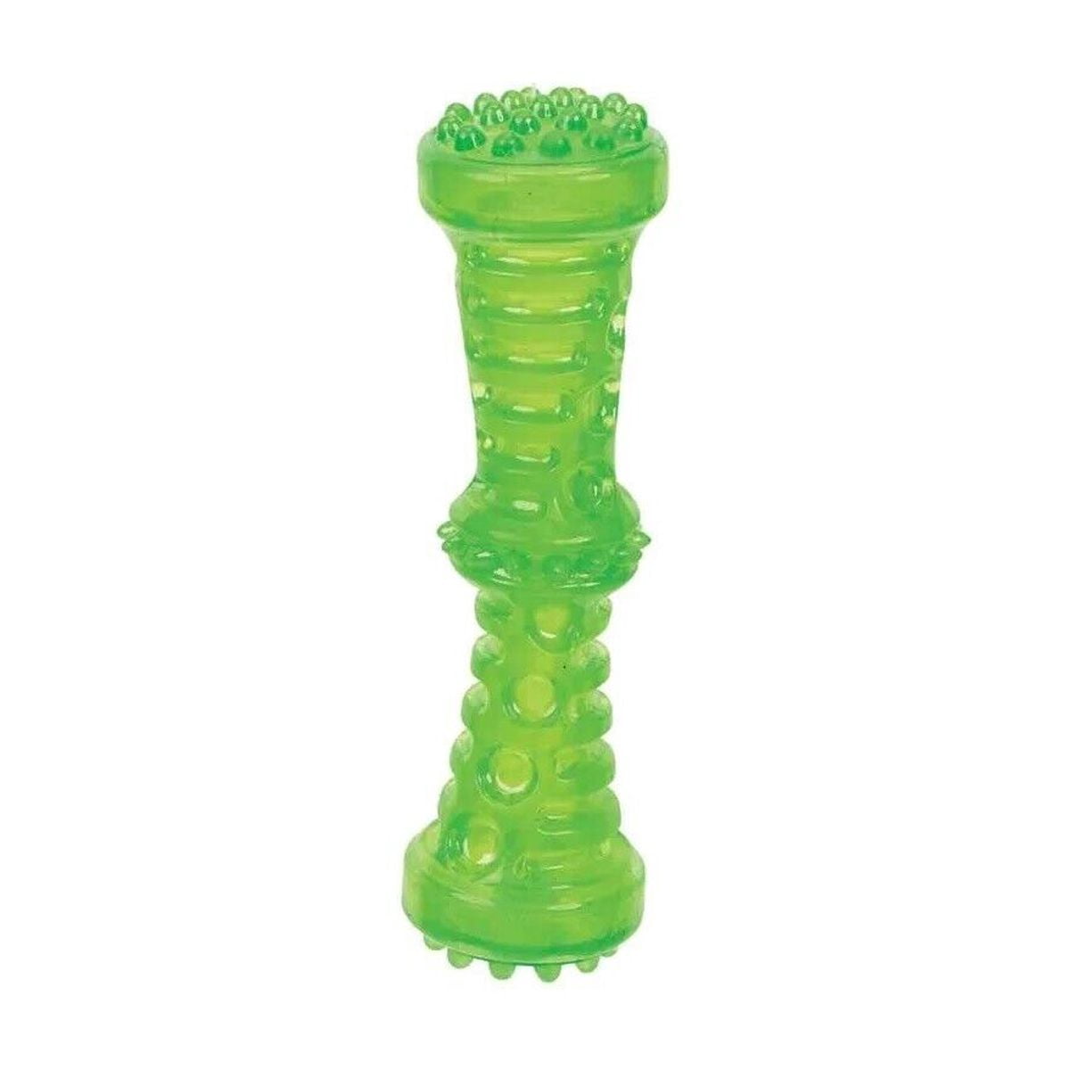 Durable Dog Toys Toss Fetch Stick Chew Squeaker 7 Inch Dental Health Gum Massage (Blue)