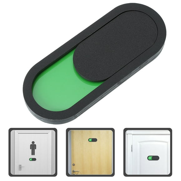 FESTFENDS 1Set Glass Bathroom Sign for Home Office Hotel Hospital with Privacy Protection in Black 7.86X3.14X0.39in