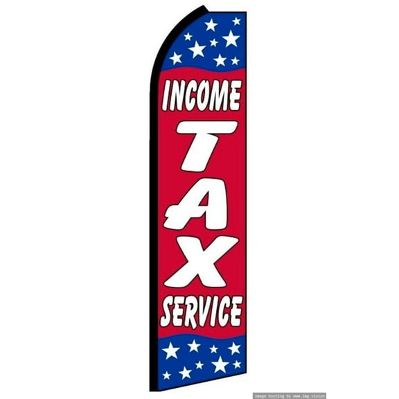 Income Tax Service Swooper Flag (Hardware Not Included) |Advertisement /Business Flags | Feather Flag |