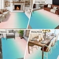 thumbnail image 6 of Large Area Rug 8'x10', Pink Teal Ombre Non-slip Runner Carpet for Living Room/Bedroom/Office, Modern Abstract Art Gradient Aesthetics Outdoor Indoor Area Rug Floor Mat for Kitchen/Dining Room, 6 of 9