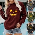 thumbnail image 2 of LIWEN Halloween Sweatshirt Grimace Print Long Sleeve Autumn Winter Round Neck Long Sleeve Pullover for Daily Wear, 2 of 8