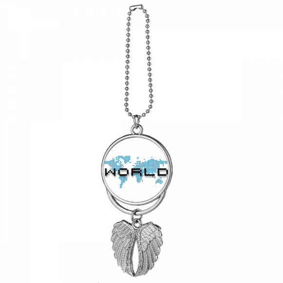 Map World Country USA Art Deco Fashion Silver Wing Car Pendant Decoration