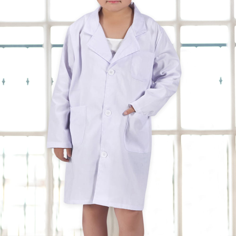 Unisex White Lab Coat Medical Doctor Uniform Long Sleeve Nursing Gown Jackets 