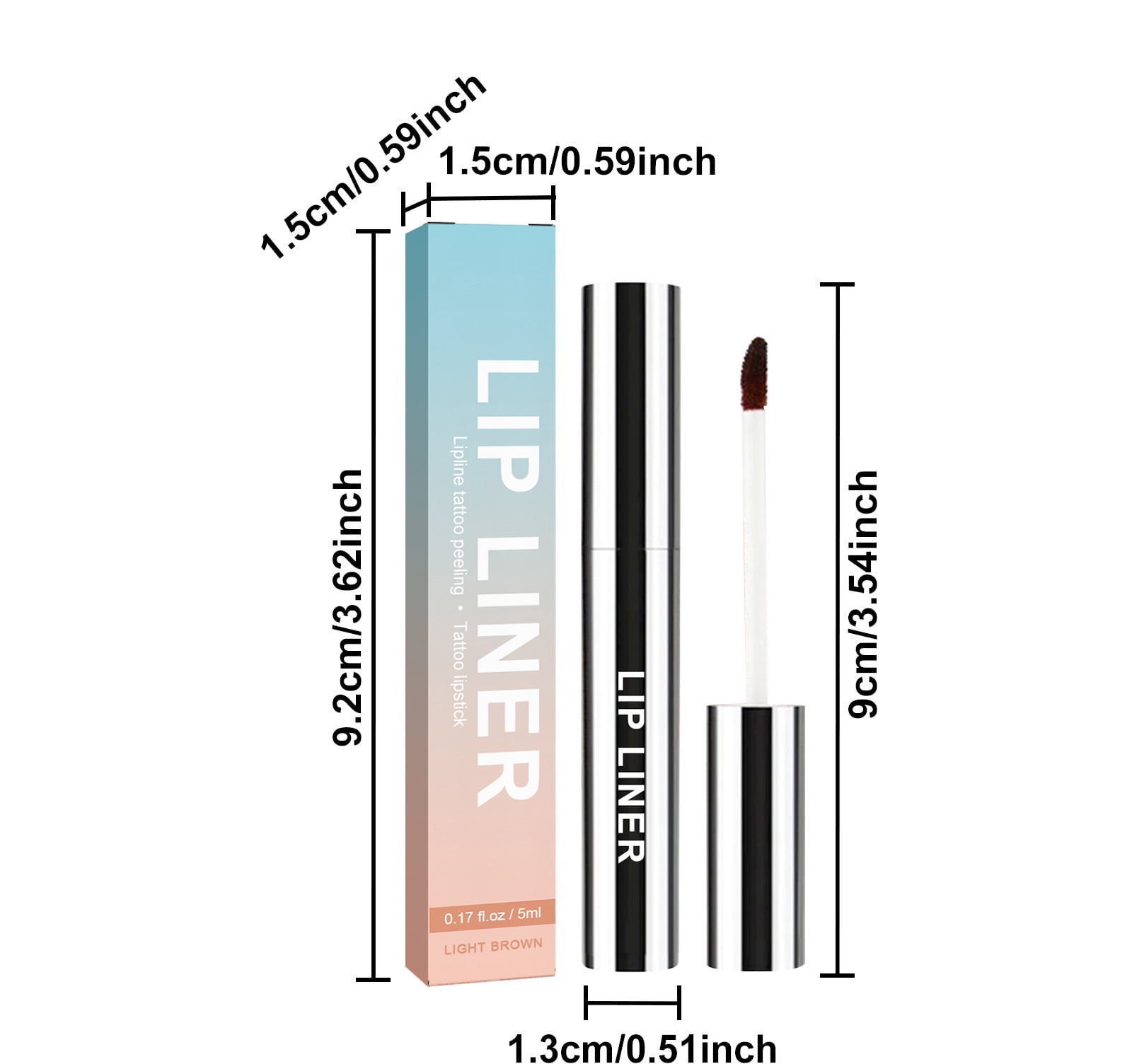 Alvantor Light Brown Peel Off Lip Liner with Lip Brush, 0.17fl.oz