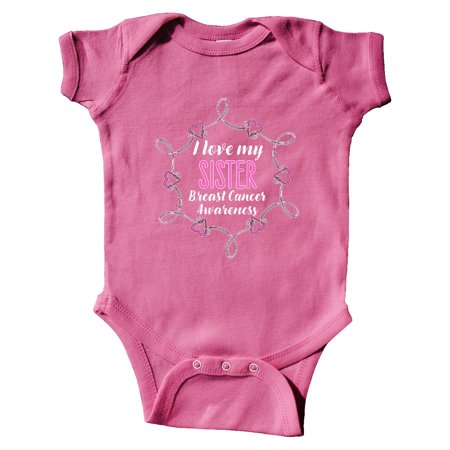 

Inktastic I Love My Sister- Breast Cancer Awareness Gift Baby Boy or Baby Girl Bodysuit