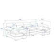 thumbnail image 6 of 111.8" Sectional Couch, U-Shaped Profile Sofa Including Two Single Seats And Two Chaise, Modern Chenille Comfy Modular Sofa with Comfy Wide Armrests and 2 Layer Seat Cushions, for Living Room, White, 6 of 9
