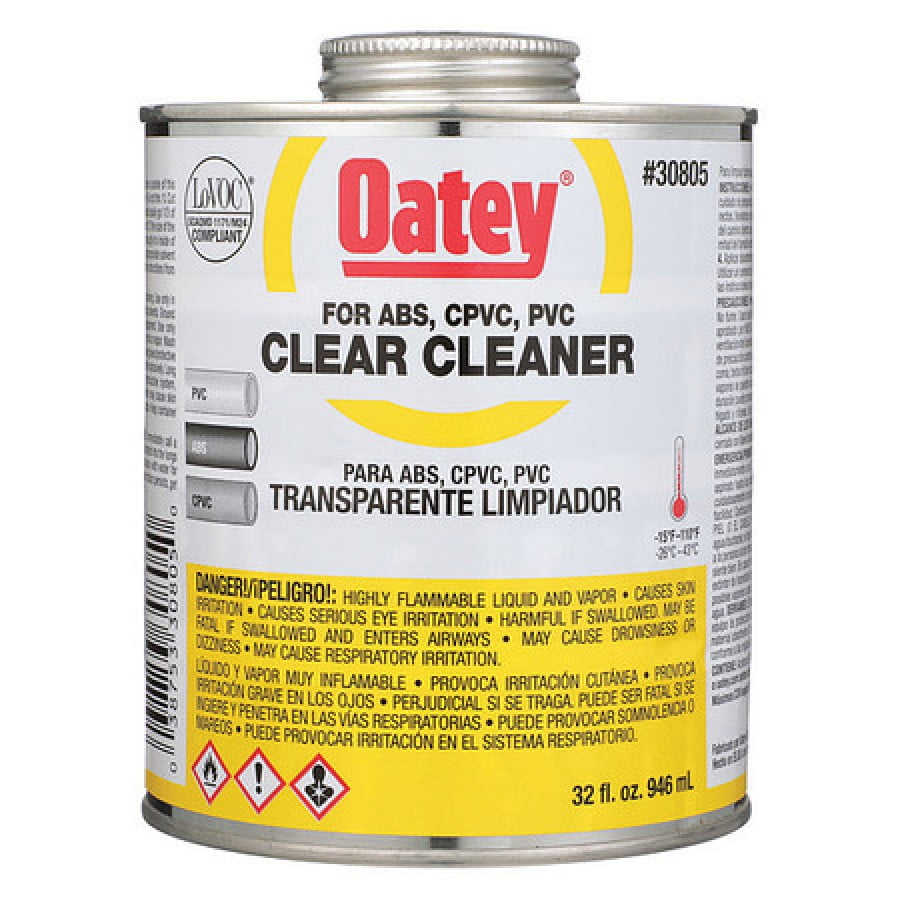 OATEY 30805 PVC Cleaner,Clear,32 oz.