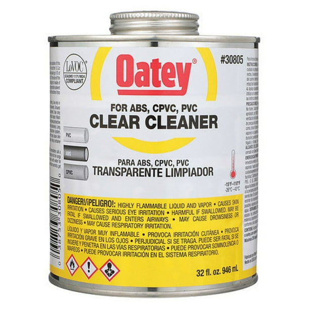 OATEY 30805 PVC Cleaner,Clear,32 oz.