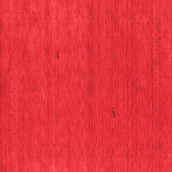 Ahgly Company Indoor Square Abstract Red Contemporary Area Rugs, 7' Square