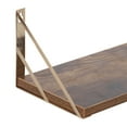 thumbnail image 2 of Floating Wall Shelves Set of 3, Rustic Wood Wall Mounted Storage Shelves with Triangle Metal Brackets, 2 of 7