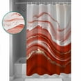 thumbnail image 3 of Shower Curtain, Red Gradient Marble Art Waterproof Shower Curtain Set with Hooks for Bathroom Showers,Stalls and Bathtubs,72x72In Ombre Stripe, 3 of 8