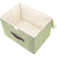 thumbnail image 3 of Foldable Storage Bins 1 Pack Storage Boxes With Lids And Handles Storage Baskets In Linen Storage Organizers (grass Green), 3 of 4