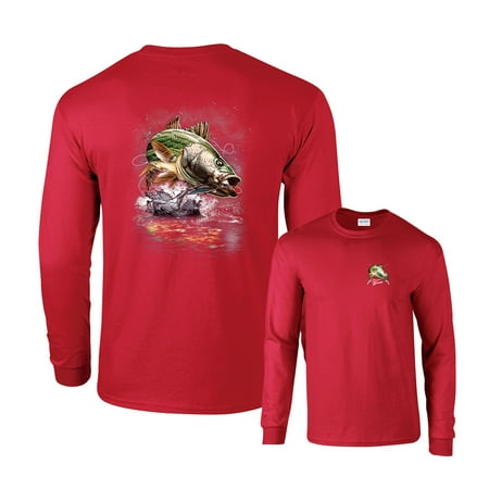 Jumping Striped Bass Fishing Long Sleeve T-Shirt