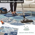 thumbnail image 5 of Bohemia Floral Outdoor Rug for Patio/Deck/Porch, Non-Slip Large Area Rug 4 x 6 Ft, Retro Mediterranean Texture Patchwork Blue Indoor Outdoor Rugs Washable Area Rugs, Camping Rug Carpet Runner, 5 of 8
