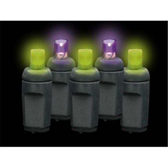 Reinders 5MM50PL-F Premium Grade 5MM 50 LED Purple/Lime Frost Holiday Lights String with Black Wire
