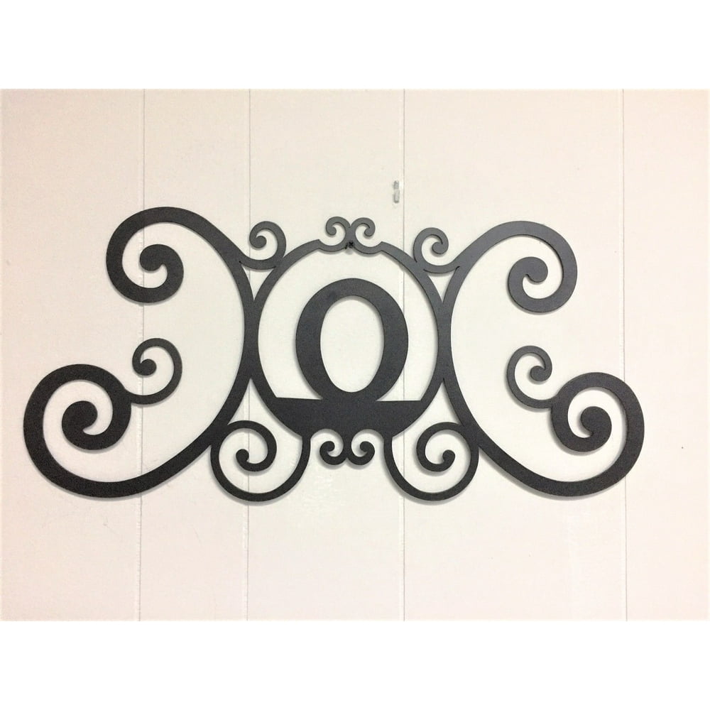 Wrought Iron Metal Scrolled Monogram Personalized Initial Letter O Wall