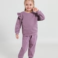 thumbnail image 2 of GYRATEDREAM Toddler Girls 2 Piece Outfits Ruffle Long Sleeve Pullover Sweatshirts and Sweatpants Fall Clothing Sets, 2 of 6