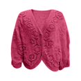 thumbnail image 7 of kaondbfi Cardigans for Stylish Women Crochet Long Sleeve Shirt Mesh Knit Tops Lightweight Summer Clothing Womens Summer Fall Fashion Bolero Shrug Tops, 7 of 7