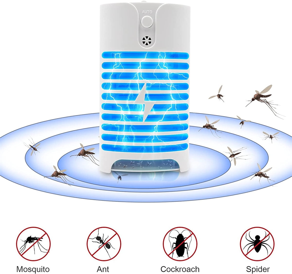 Casewin Mini Mosquito Killer Lamp Uv Led Light Kills Flie, Midges And 