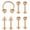Rose gold, variant on 7PCS 20G Horseshoe Spike Barbell Cartilage Lip Nose Septum Ear Ring Stud Hoop-Rose gold